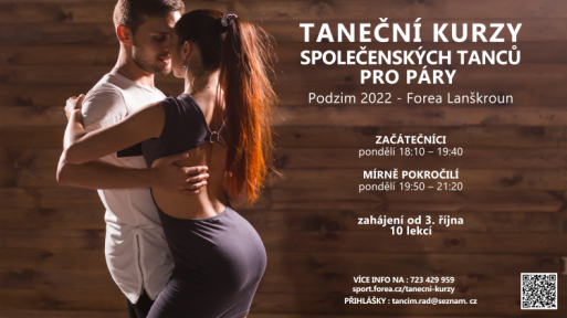 Inzerce: Taneční kurzy podzim 2022 Forea Lanškroun