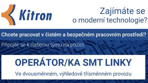 Inzerce: Kitron Czech, A.S. přijme operátora/operátorku SMT linky