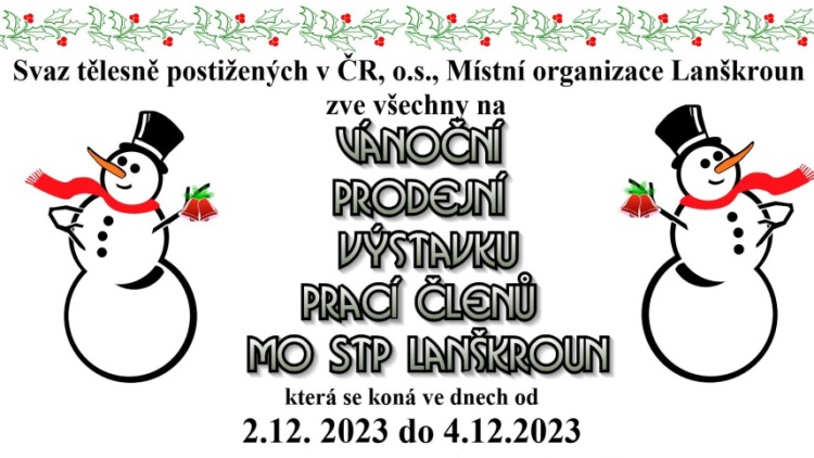 2. až 4. prosinec - Vánoční prodejní výstavka