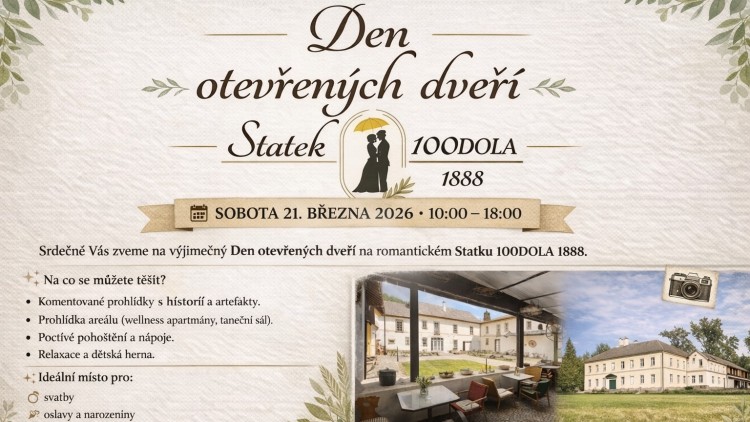 Inzerce: Den otevřených dveří na romantickém Statku 100DOLA 1888